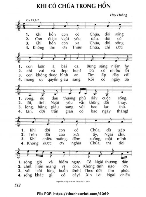 Khi có Chúa trong hồn - Lm. Huy Hoàng - trang 1