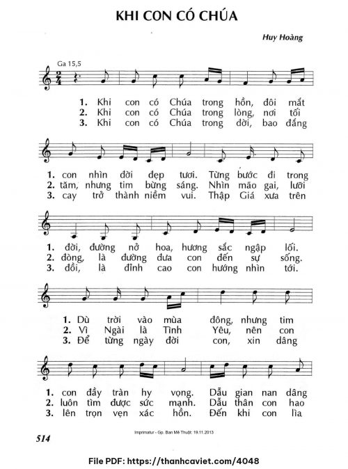 Khi con có Chúa - Lm. Huy Hoàng - trang 1
