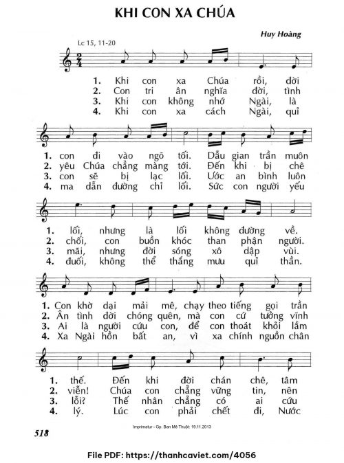 Khi con xa Chúa - Lm. Huy Hoàng - trang 1