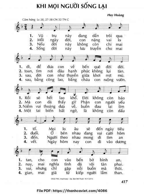 Khi mọi người sống lại - Lm. Huy Hoàng - trang 1