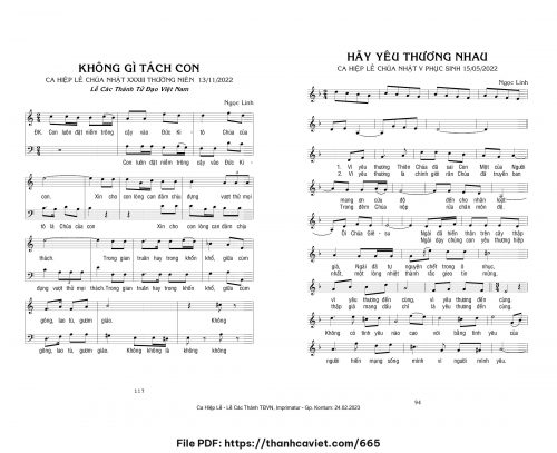 Không gì tách con [2 bè dị giọng] - Ngọc Linh - trang 1