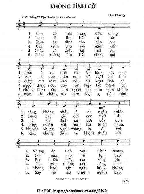 Không tình cờ - Lm. Huy Hoàng - trang 1