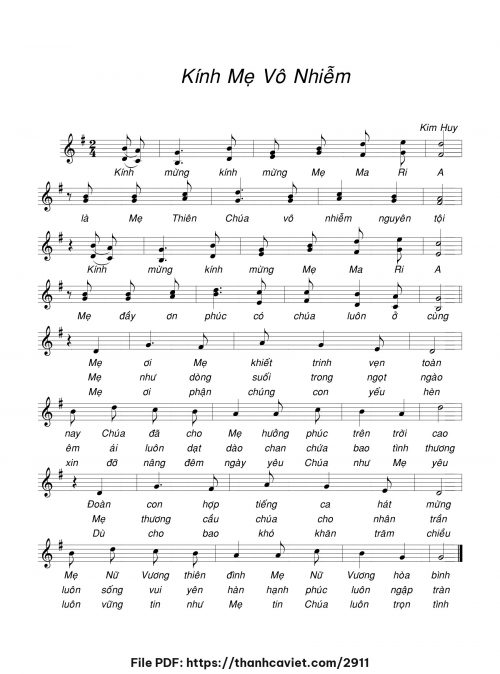 Kính Mẹ Vô Nhiễm - Kim Huy - trang 1