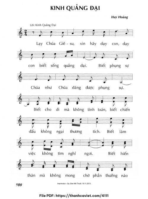 Kinh quảng đại - Lm. Huy Hoàng - trang 1