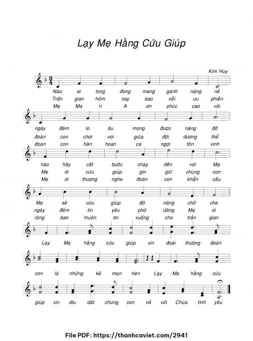 Lạy Mẹ Hằng Cứu Giúp - Kim Huy - trang 1