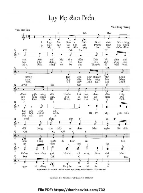 Lạy Mẹ Sao Biển - Văn Duy Tùng - trang 1