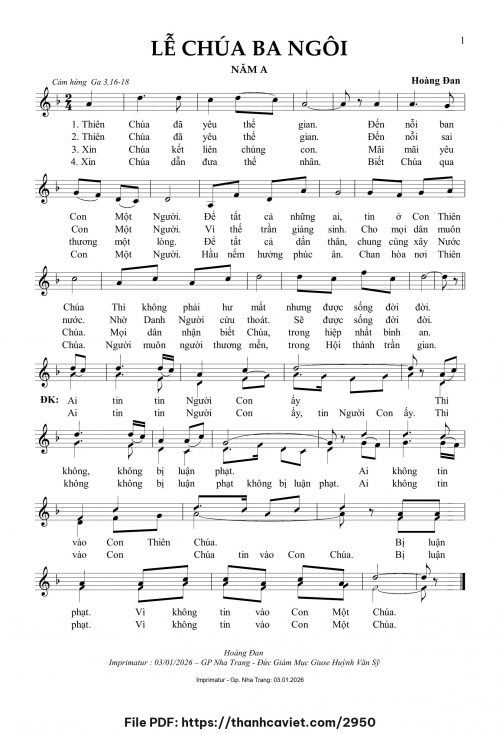 Lễ Chúa Ba Ngôi năm A - Hoàng Đan - trang 1