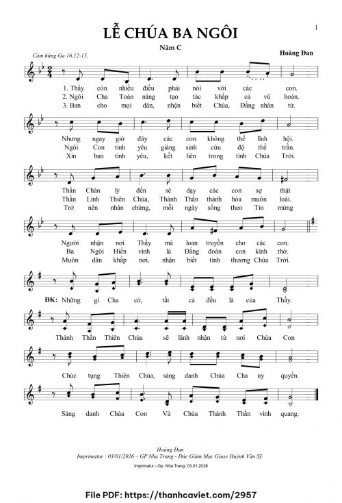 Lễ Chúa Ba Ngôi năm C - Hoàng Đan - trang 1