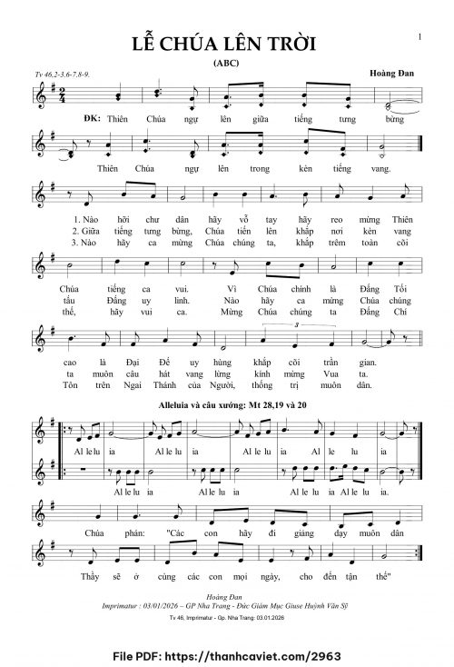 Lễ Chúa Lên Trời ABC - Hoàng Đan - trang 1