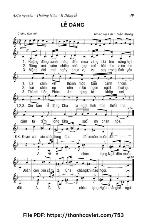 Lễ dâng - Trần Mừng - trang 1