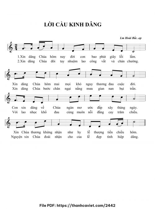 Lời cầu kinh dâng - Lm. Hoài Bắc, OP - trang 1