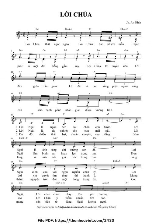 Lời Chúa - Lm. JB An Ninh - trang 1