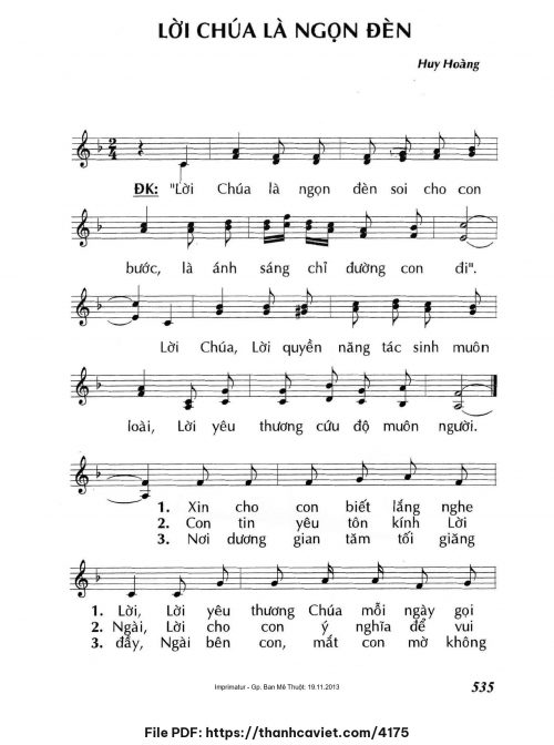 Lời Chúa là ngọn đèn - Lm. Huy Hoàng - trang 1