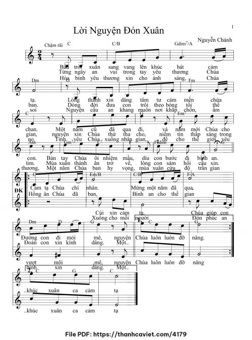 Lời nguyện đón xuân - Nguyễn Chánh - trang 1