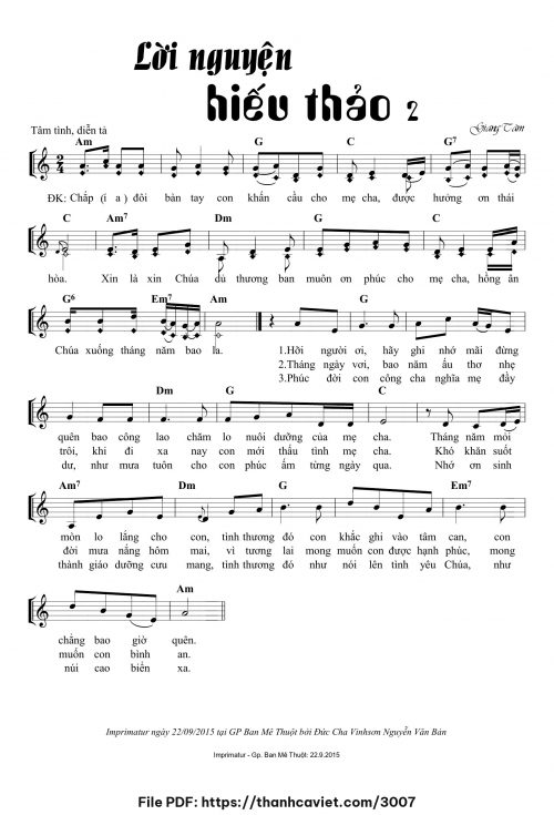 Lời nguyện hiếu thảo 2 - Lm. Giang Tâm - trang 1