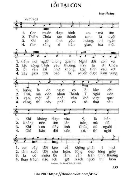 Lỗi tại con - Lm. Huy Hoàng - trang 1