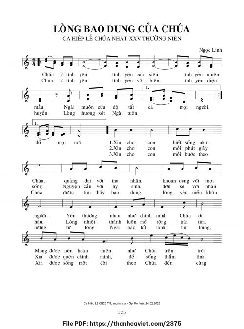 Lòng bao dung của Chúa - Ngọc Linh - trang 1