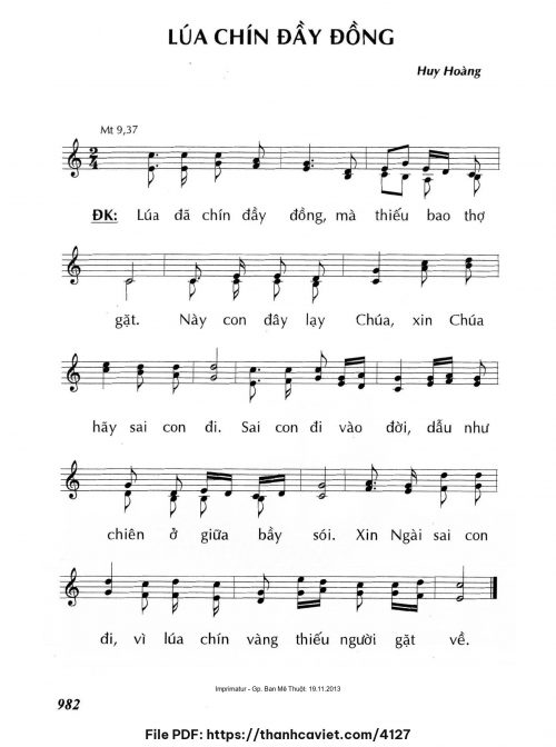 Lúa chín đầy đồng - Lm. Huy Hoàng - trang 1
