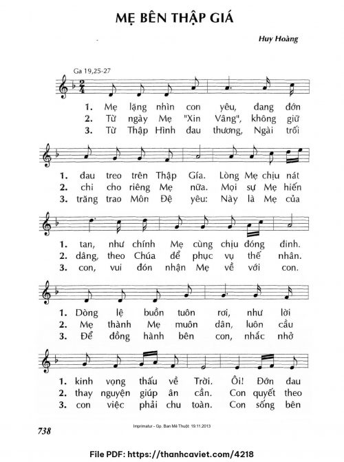 Mẹ bên Thập Giá - Lm. Huy Hoàng - trang 1