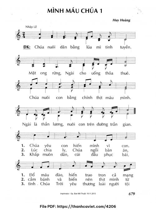 Mình Máu Chúa 1 - Lm. Huy Hoàng - trang 1