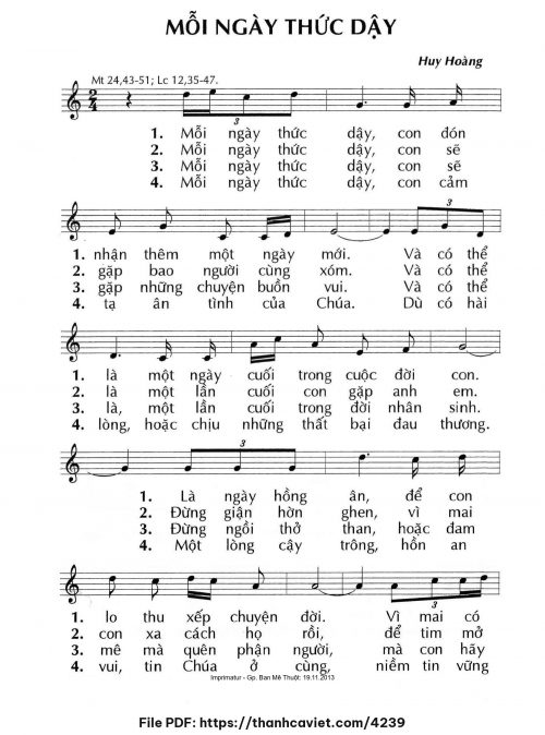 Mỗi ngày thức dậy - Lm. Huy Hoàng - trang 1