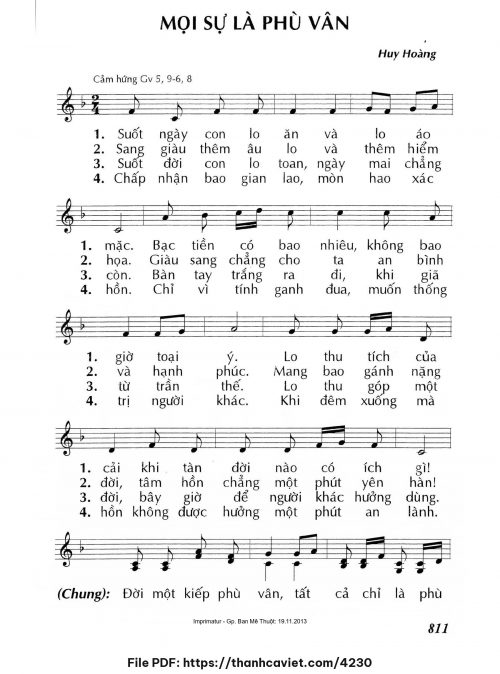 Mọi sự là phù vân - Lm. Huy Hoàng - trang 1