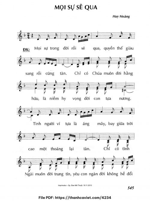 Mọi sự sẽ qua - Lm. Huy Hoàng - trang 1