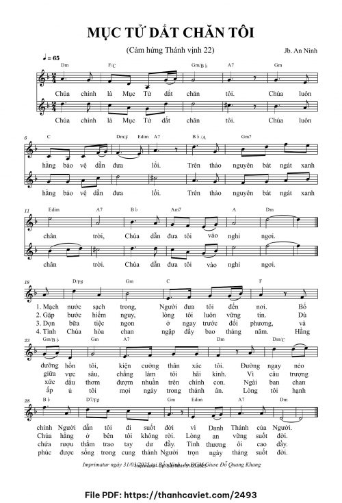 Mục Tử chăn dắt tôi - Lm. JB An Ninh - trang 1