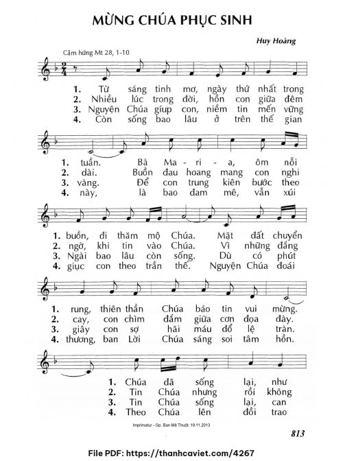 Mừng Chúa phục sinh - Lm. Huy Hoàng - trang 1