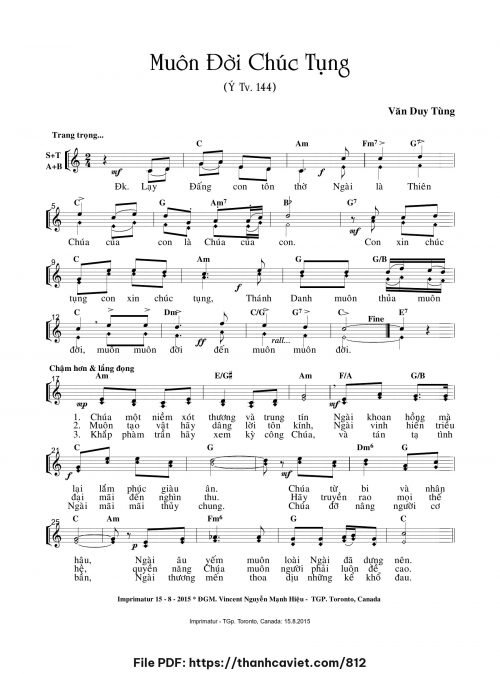 Muôn đời chúc tụng - Văn Duy Tùng - trang 1