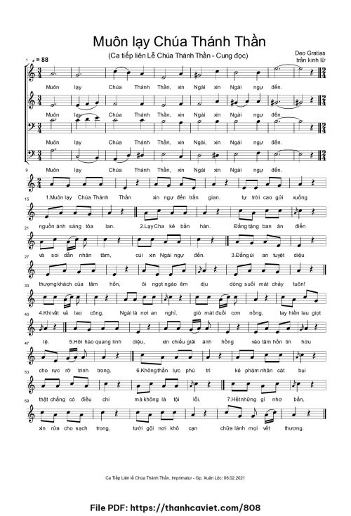 Muôn lạy Chúa Thánh Thần - Trần Kính Lữ - trang 1