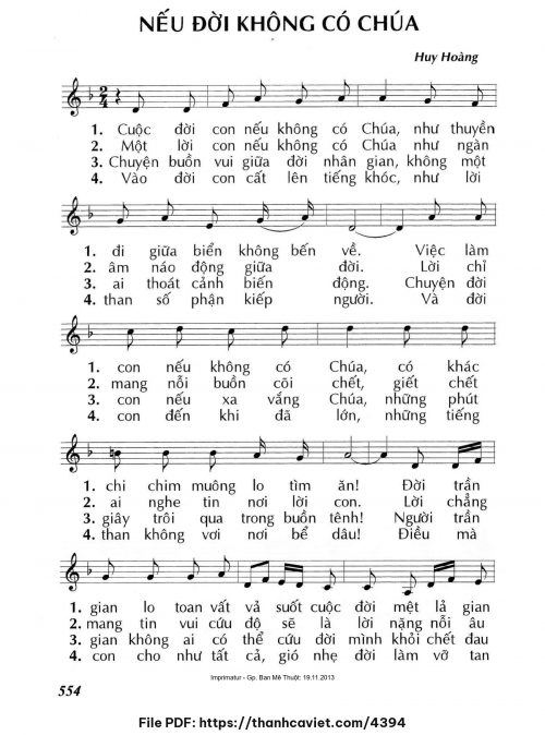 Nếu đời không có Chúa - Lm. Huy Hoàng - trang 1