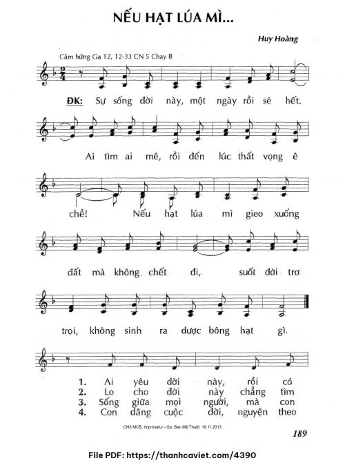 Nếu hạt lúa mì - Lm. Huy Hoàng - trang 1
