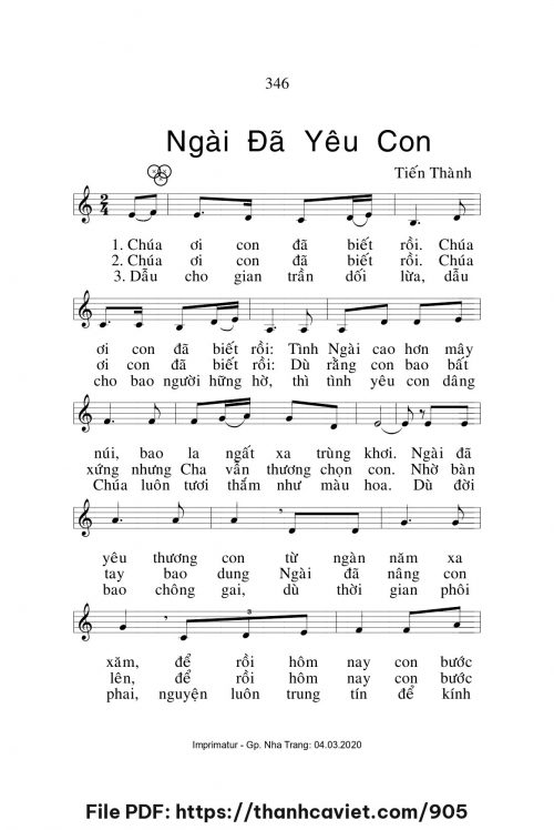 Ngài đã yêu con - Lm. Tiến Thành - trang 1
