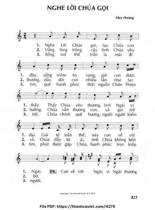 Nghe lời Chúa gọi - Lm. Huy Hoàng - trang 1