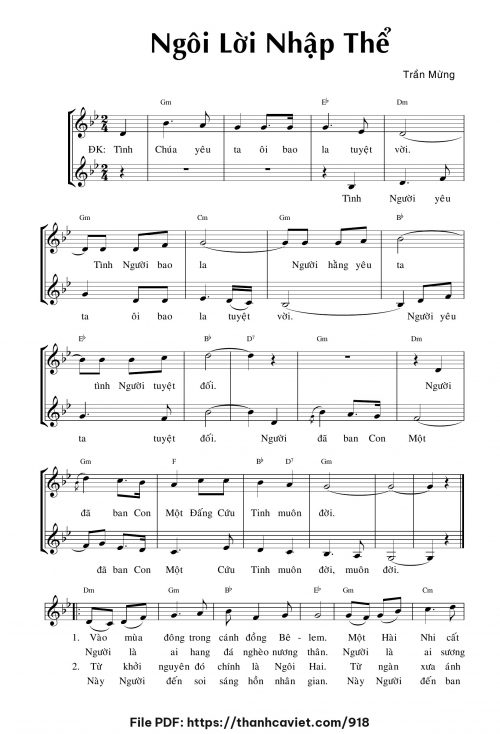 Ngôi Lời nhập thể - Trần Mừng - trang 1