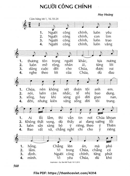 Người công chính - Lm. Huy Hoàng - trang 1