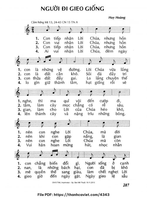 Người đi gieo giống - Lm. Huy Hoàng - trang 1