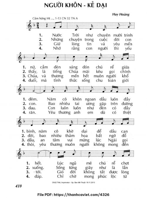 Người khôn – Kẻ dại - Lm. Huy Hoàng - trang 1