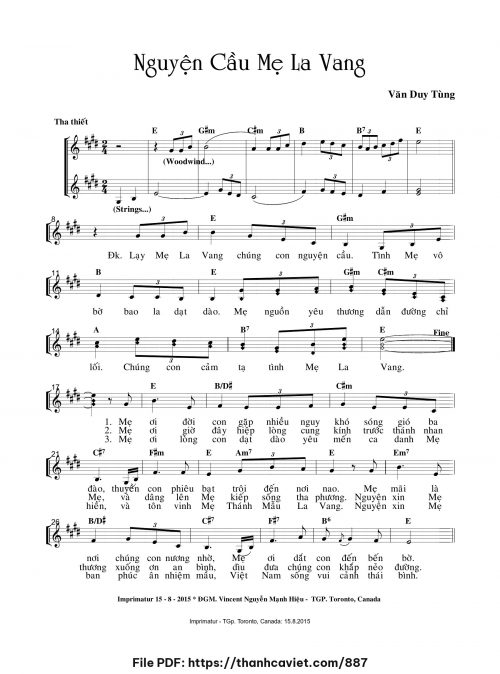 Nguyện cầu Mẹ La Vang - Văn Duy Tùng - trang 1