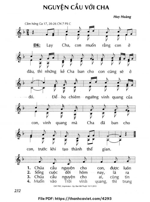 Nguyện cầu với Cha - Lm. Huy Hoàng - trang 1