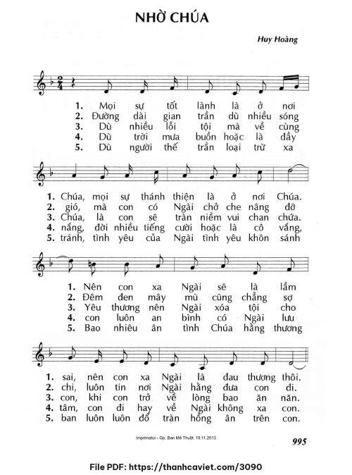Nhờ Chúa - Lm. Huy Hoàng - trang 1