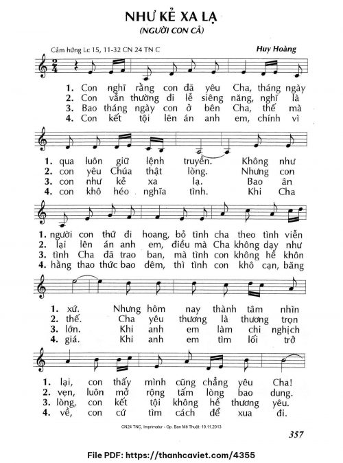 Như kẻ xa lạ - Lm. Huy Hoàng - trang 1