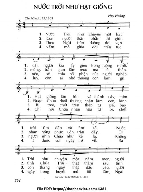Nước trời như hạt giống - Lm. Huy Hoàng - trang 1