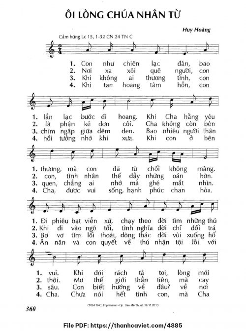 Ôi lòng Chúa nhân từ - Lm. Huy Hoàng - trang 1