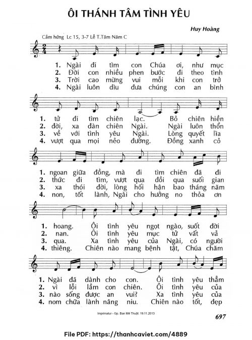Ôi Thánh Tâm tình yêu - Lm. Huy Hoàng - trang 1