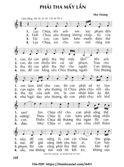 Phải tha mấy lần - Lm. Huy Hoàng - trang 1