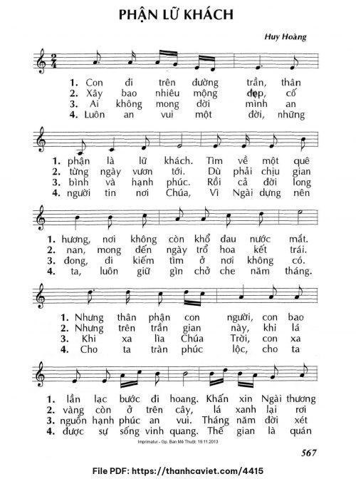 Phận lữ khách - Lm. Huy Hoàng - trang 1