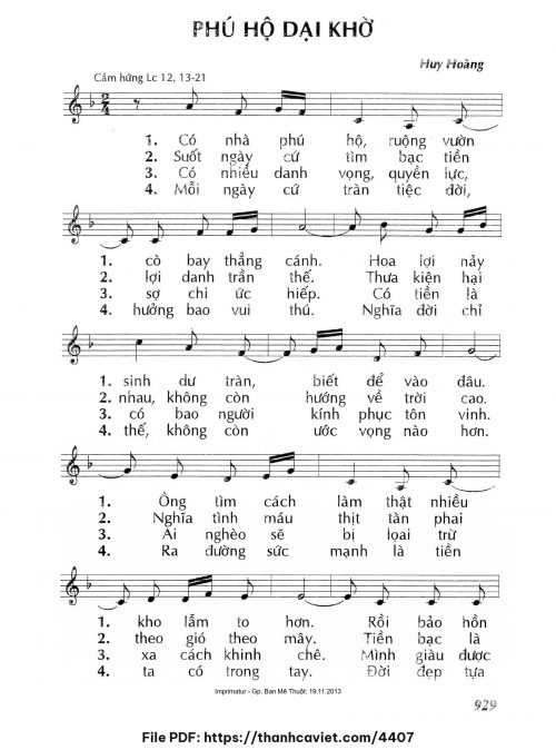 Phú hộ dại khờ - Lm. Huy Hoàng - trang 1