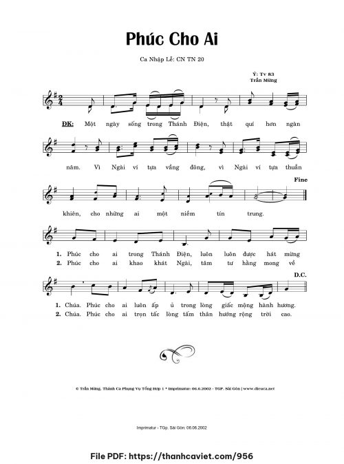 Phúc cho ai - Trần Mừng - trang 1